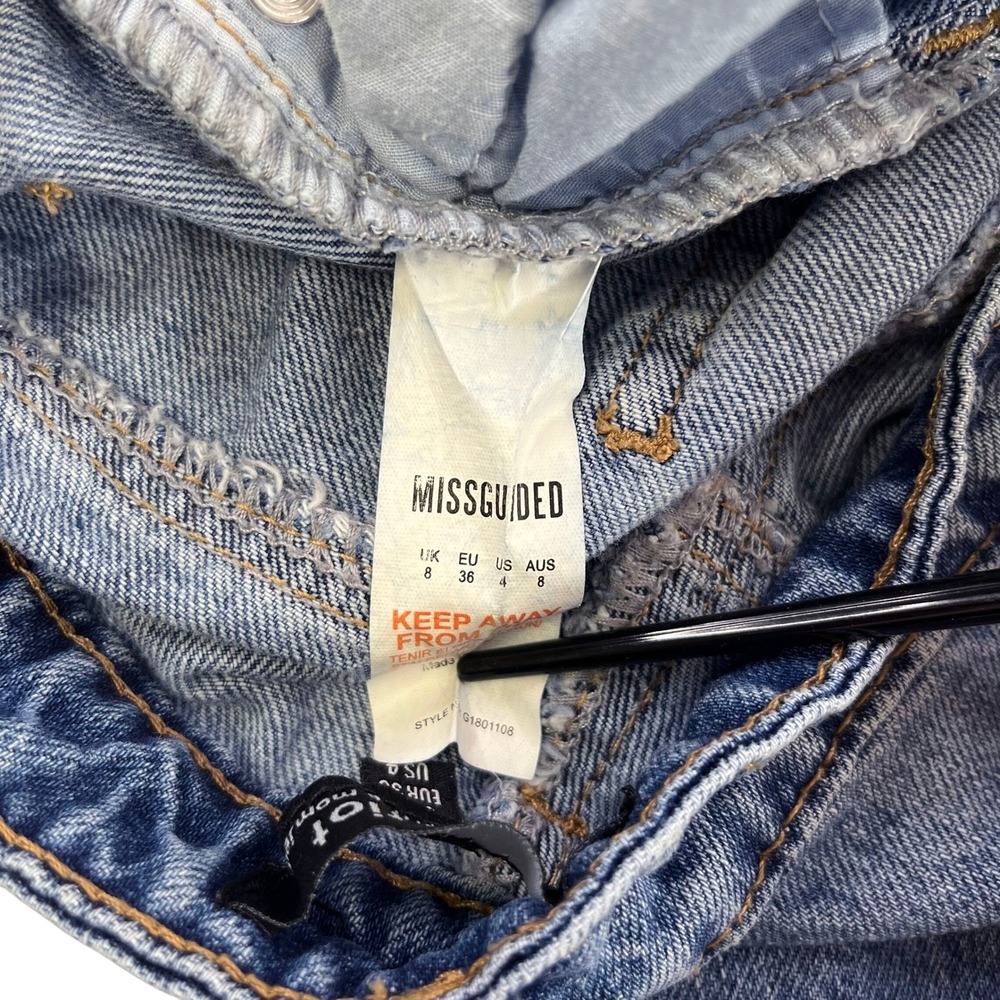 Riot High Rise Womens Distressed Mom Jeans, Riot Heavily Ripped Womens 629 - Picture 9 of 10